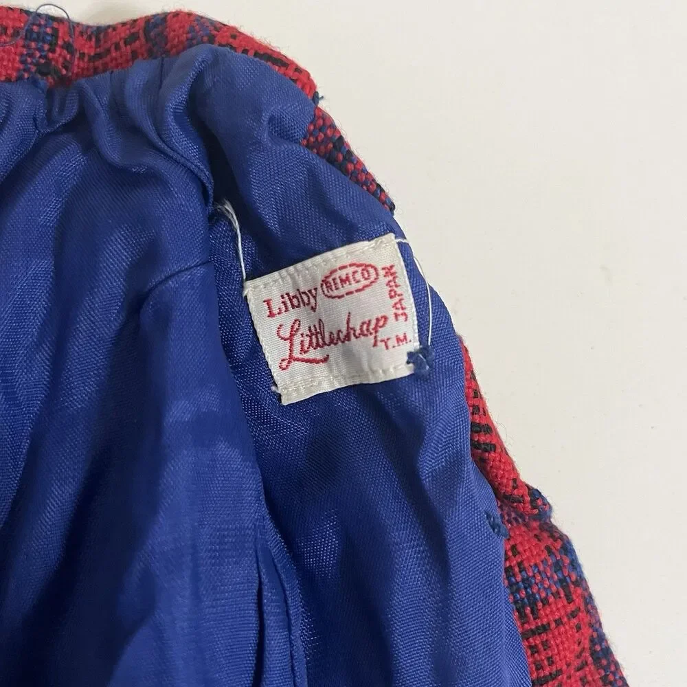 Vintage Remco Libby Littlechap Doll Clothes Red Plaid Coat and Skirt Japan